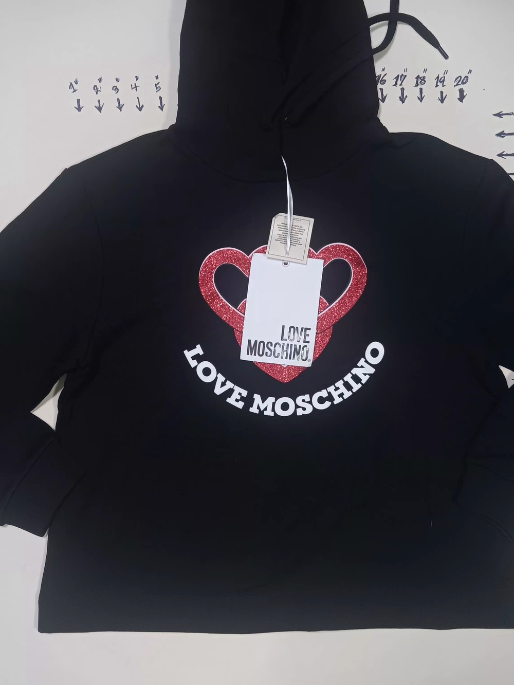 Moschino Black Logo Hoodie with Red Accent